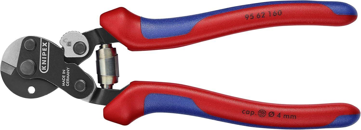 Knipex  95 62 160 6 1/4" Wire Rope Shears - Black/Red - Premium