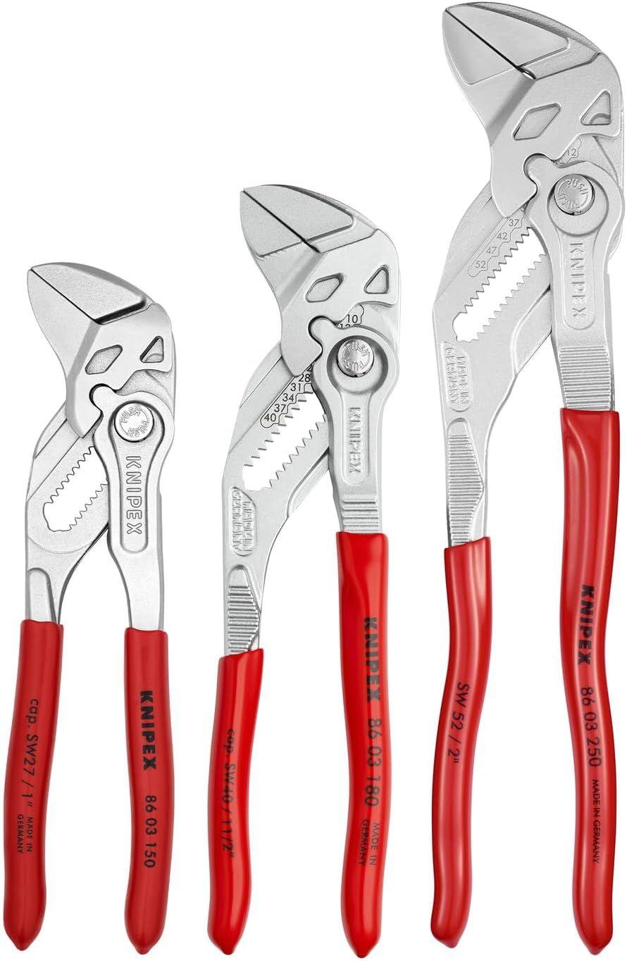 Knipex  9K 00 80 45 US 3 Pcs Pliers Wrench Set - Silver/Red - Premium