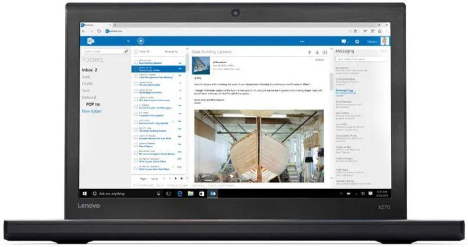 Lenovo ThinkPad X270 Laptop 12.5" - Intel Core i5-6300U 2.4GHz - 256GB - Black - 8GB RAM - 12.5 Inch - Excellent