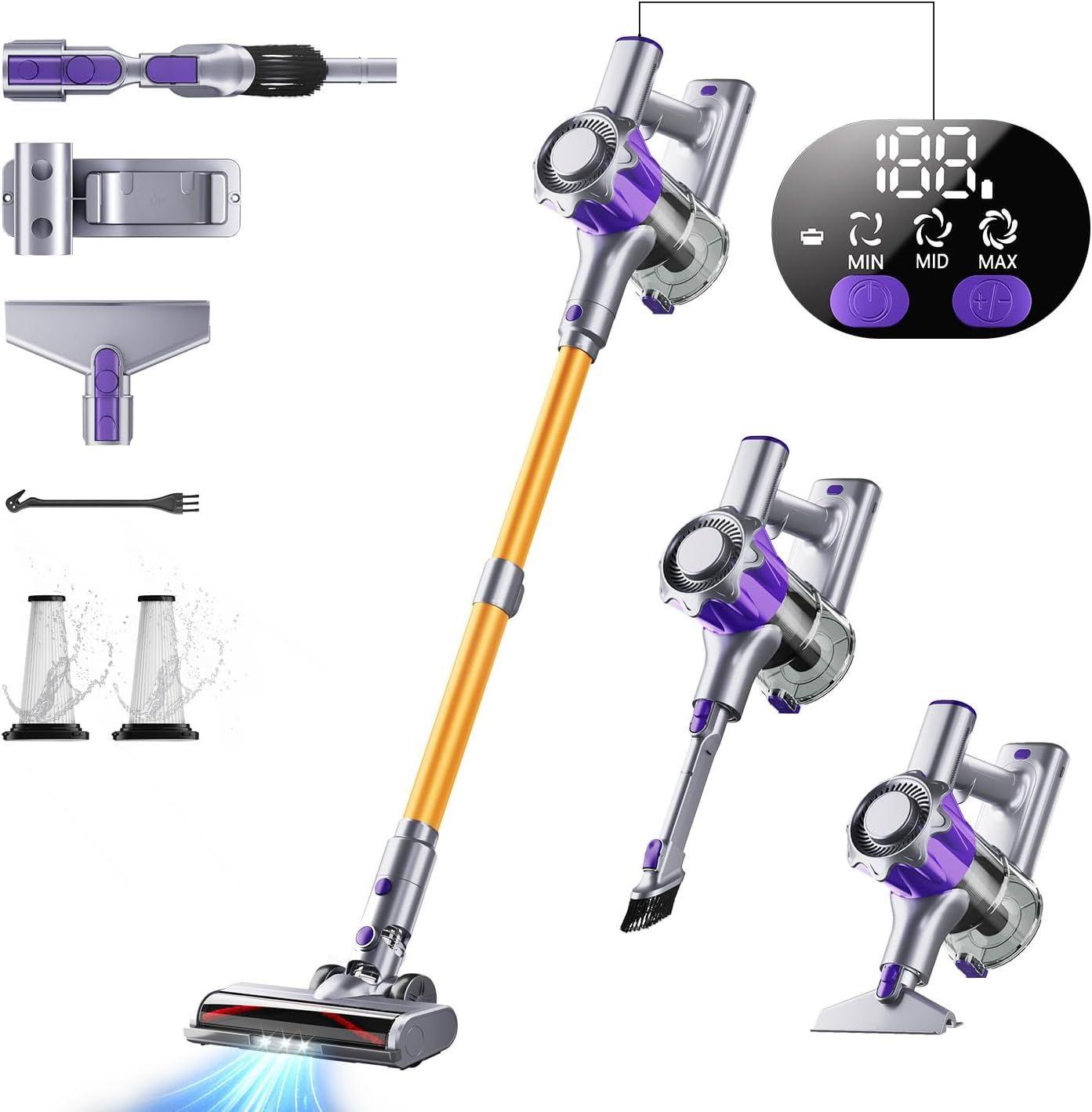 MBYULO  Cordless Vacuum Cleaner - Yellow/Nickel - Premium