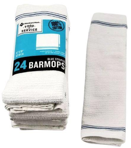 Member's Mark  Bar Mop Towels 16 x 19" (24 Count) - White - Brand New