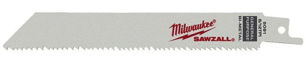 Milwaukee  48-01-6091 6" 8/12 TPI Sawzall Blades (50 Pk) - White - Acceptable