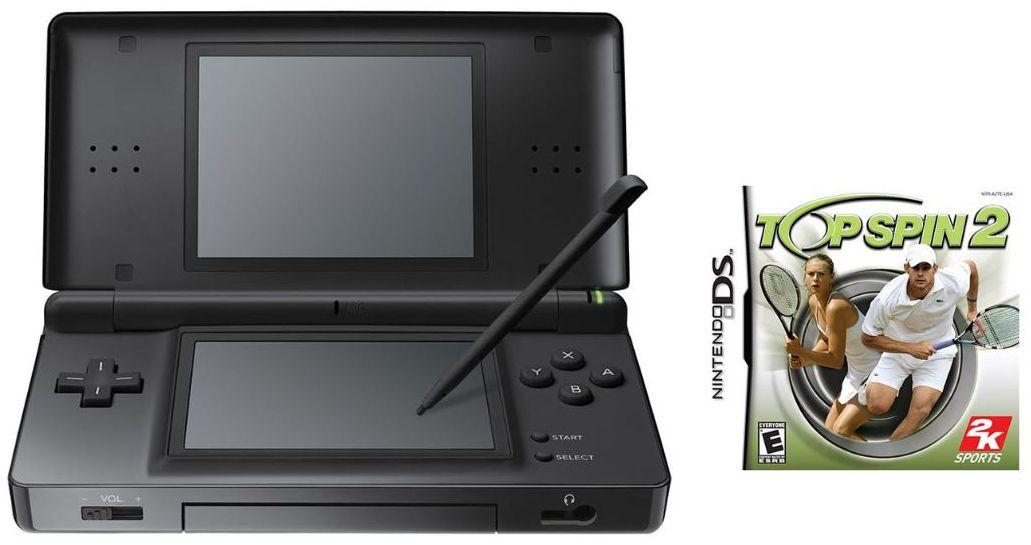 Nintendo  DS Lite Console with Top Spin 2 Bundle - Onyx Black - Excellent