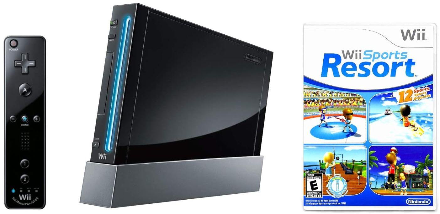 Nintendo  Wii Console with Wii Sports Resort - Black - Excellent