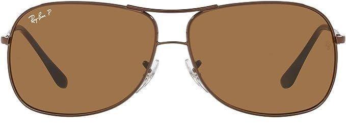 Ray-Ban  Metal Aviator Sunglasses Frame RB3267 - Polished Brown/ Lenses Brown - Excellent