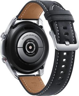 Samsung Galaxy Watch3 (Bluetooth) - 8GB - 45mm - Mystic Silver Stainless Steel Case with Black Leather Leather Strap