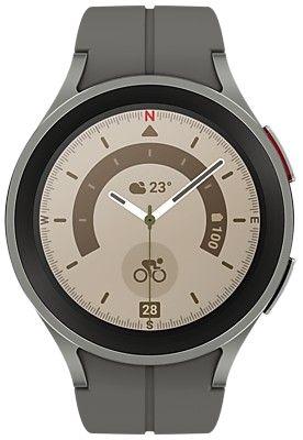 Samsung  Galaxy Watch5 Pro - 16GB - Bluetooth + LTE - 45mm - Gray Titanium - Titanium - Gray Titanium - Silicone - Acceptable