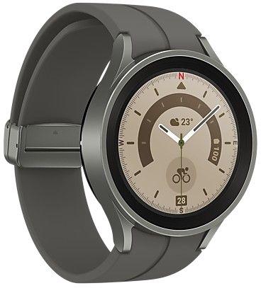 Samsung Galaxy Watch5 Pro (Bluetooth) - 16GB - 45mm - Gray Titanium Titanium Case with Gray Titanium Silicone