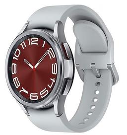 Samsung Galaxy Watch6 (Bluetooth + LTE) - 16GB - 47mm - Silver Classic (Stainless Steel) Case with Silver Hybrid Eco-Leather Sports Band