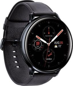 Samsung Galaxy Watch Active2 (Bluetooth + LTE) - 4GB - 44mm - Black Stainless Steel Case with Black Leather Leather Strap