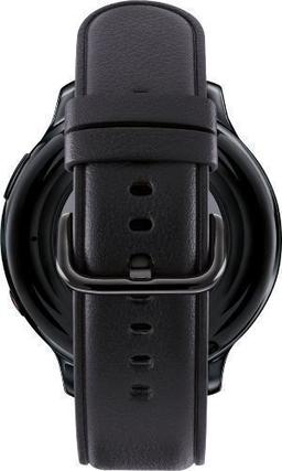 Samsung Galaxy Watch Active2 (Bluetooth + LTE) - 4GB - 44mm - Black Stainless Steel Case with Black Leather Leather Strap