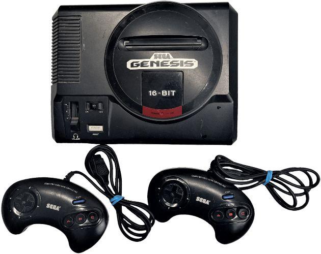 SEGA  Genesis Model MK-1601 with 2 Controllers - Black - Excellent
