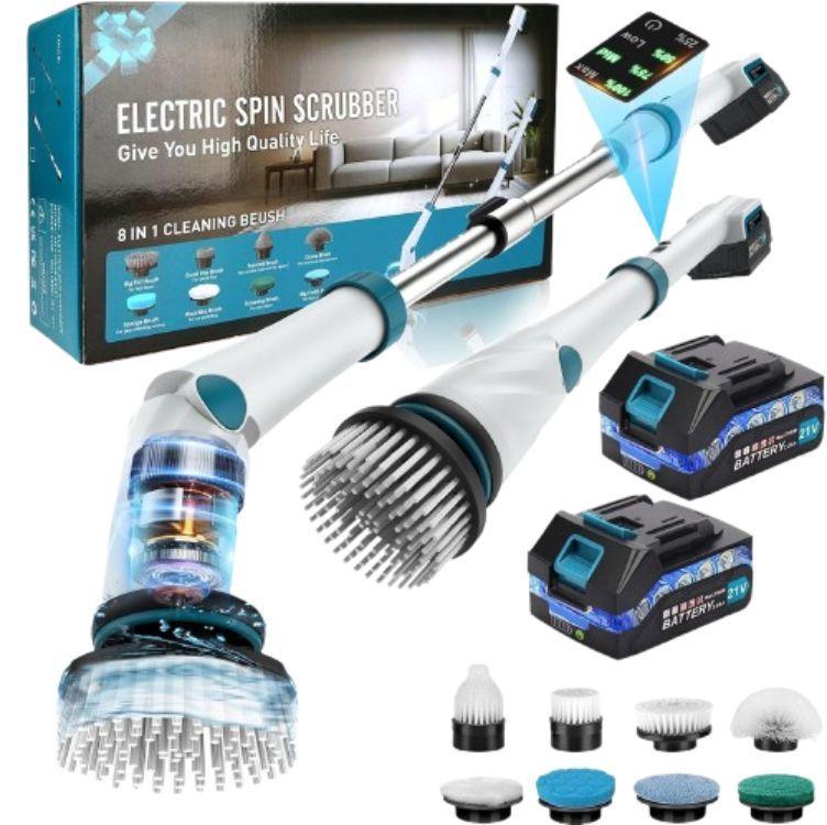 Sixseyaa  50" Handle 1200RPM Electric Spin Scrubber  - Blue - Excellent