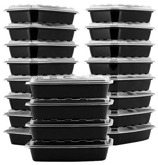 Snap  Pak Food Storage Containers 50-Piece Set - Clear/Black - Brand New