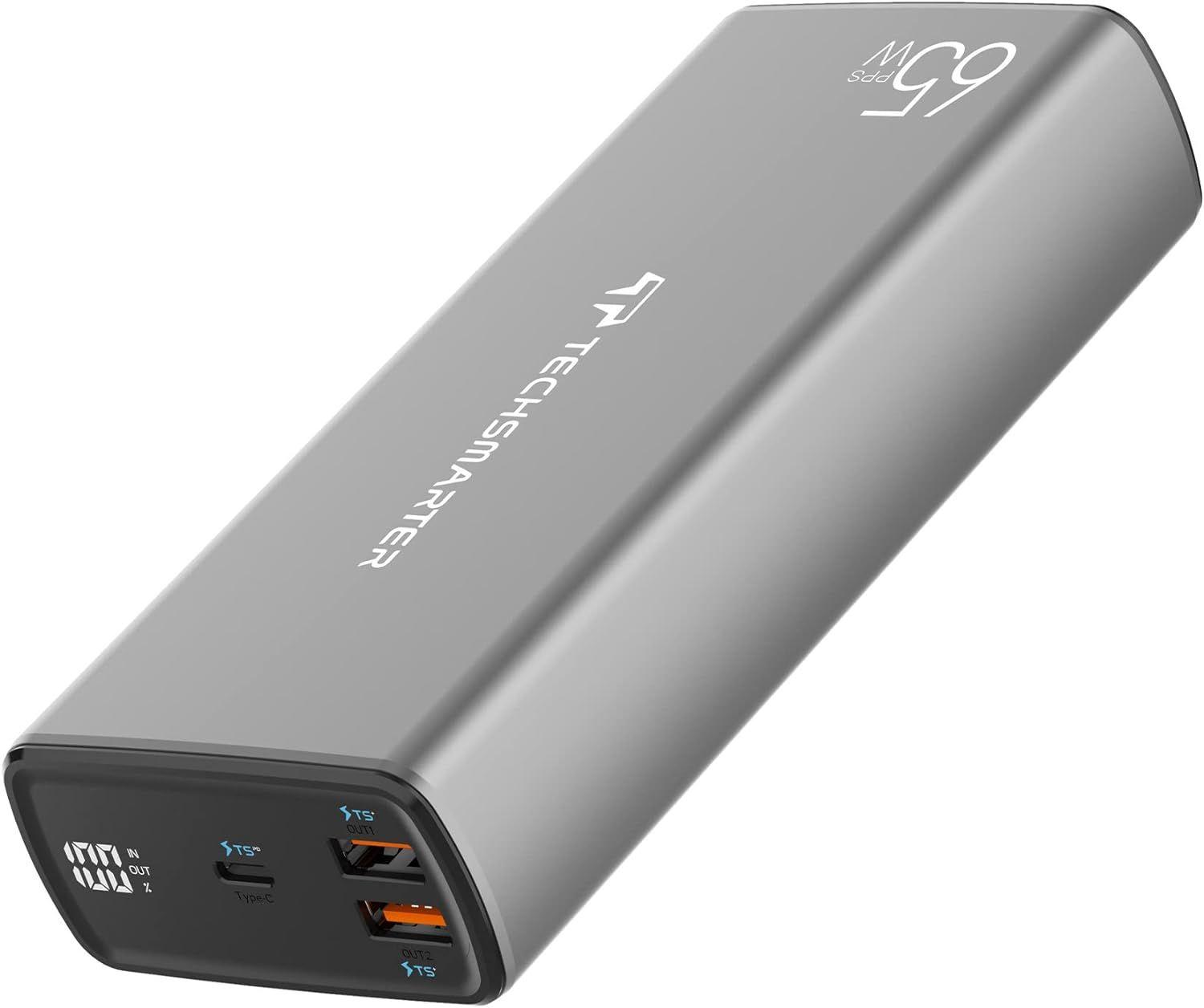 Techsmarter  TSBar 30000 65W PPS Super Fast Charging Power Bank - Grey - Premium