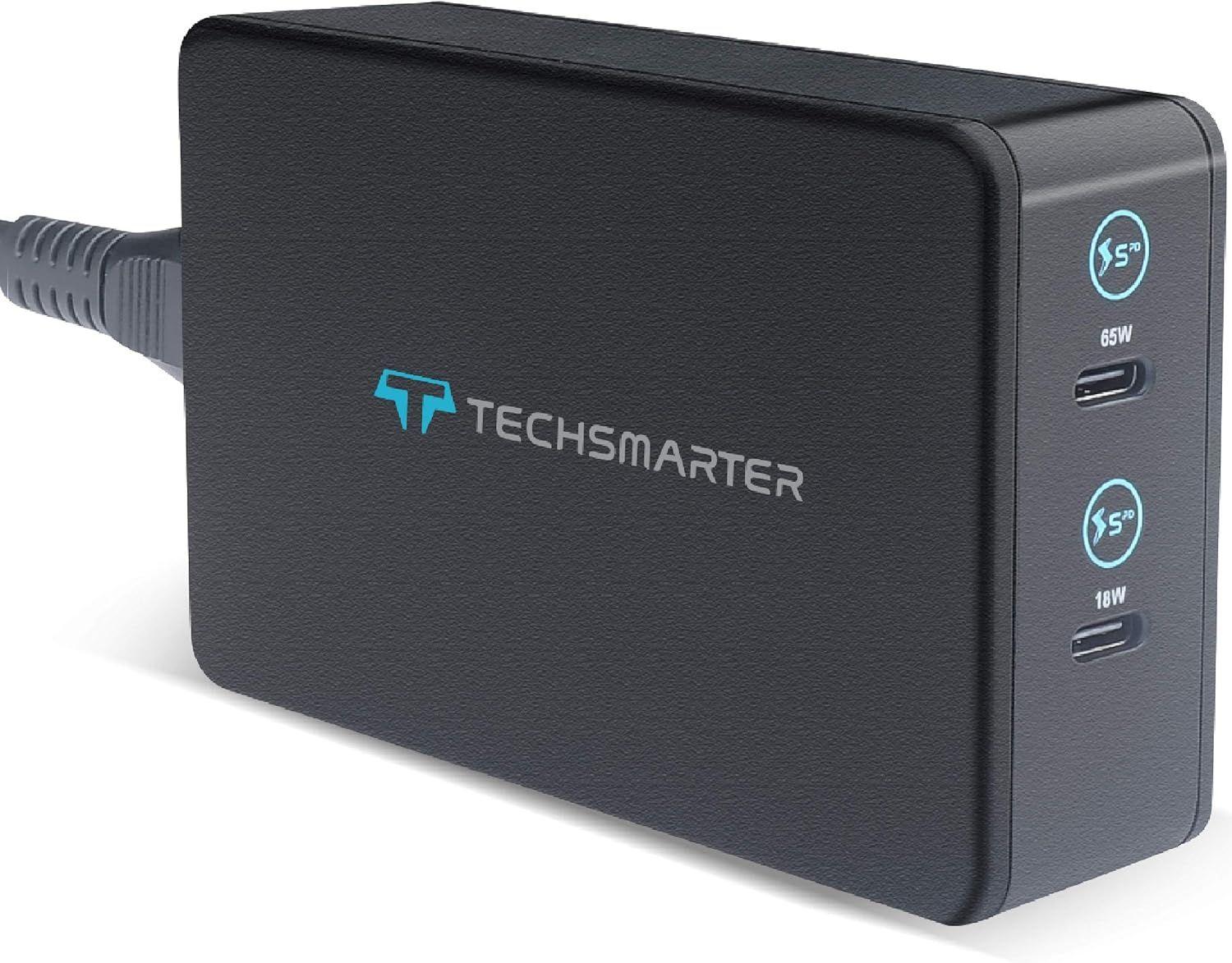 Techsmarter  TSPort 75W Dual PD Wall Charger - Black - Brand New