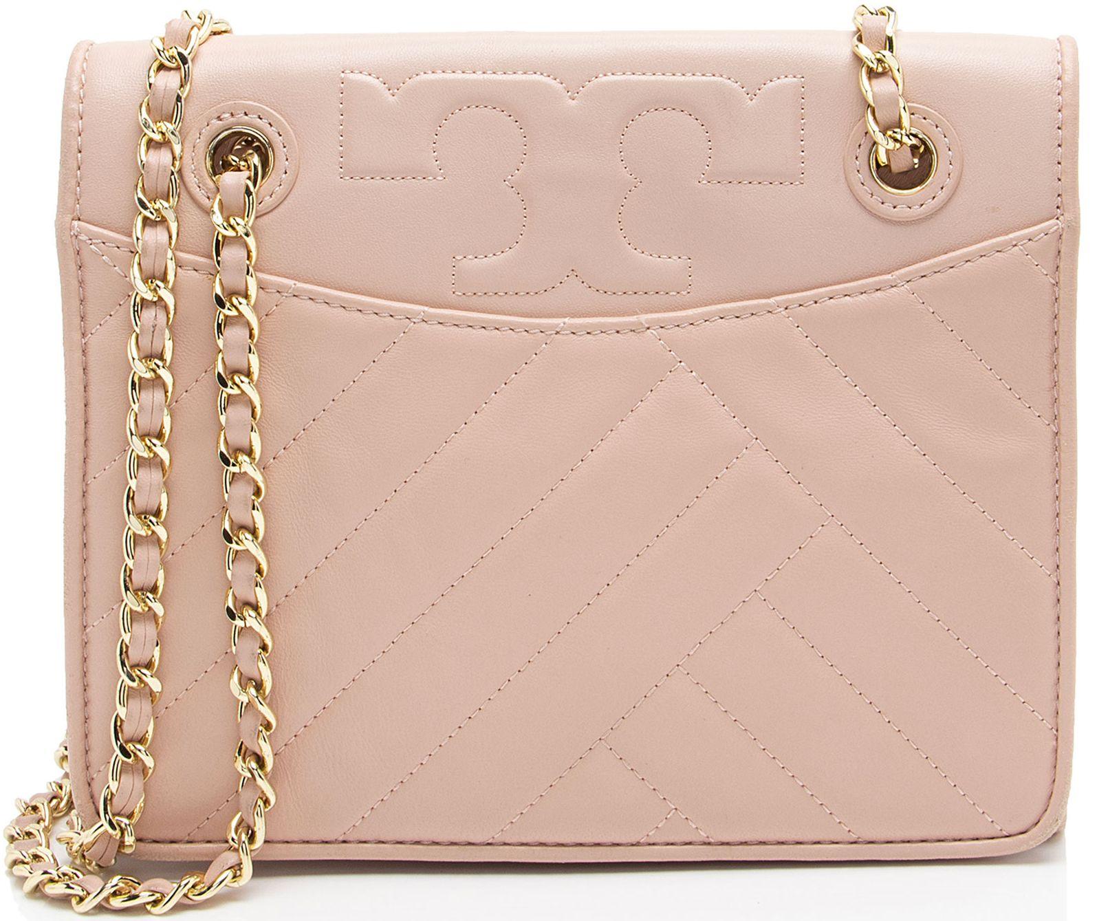 Tory Burch  Chevron Leather Alexa Shoulder Bag - Pink - Leather - Excellent
