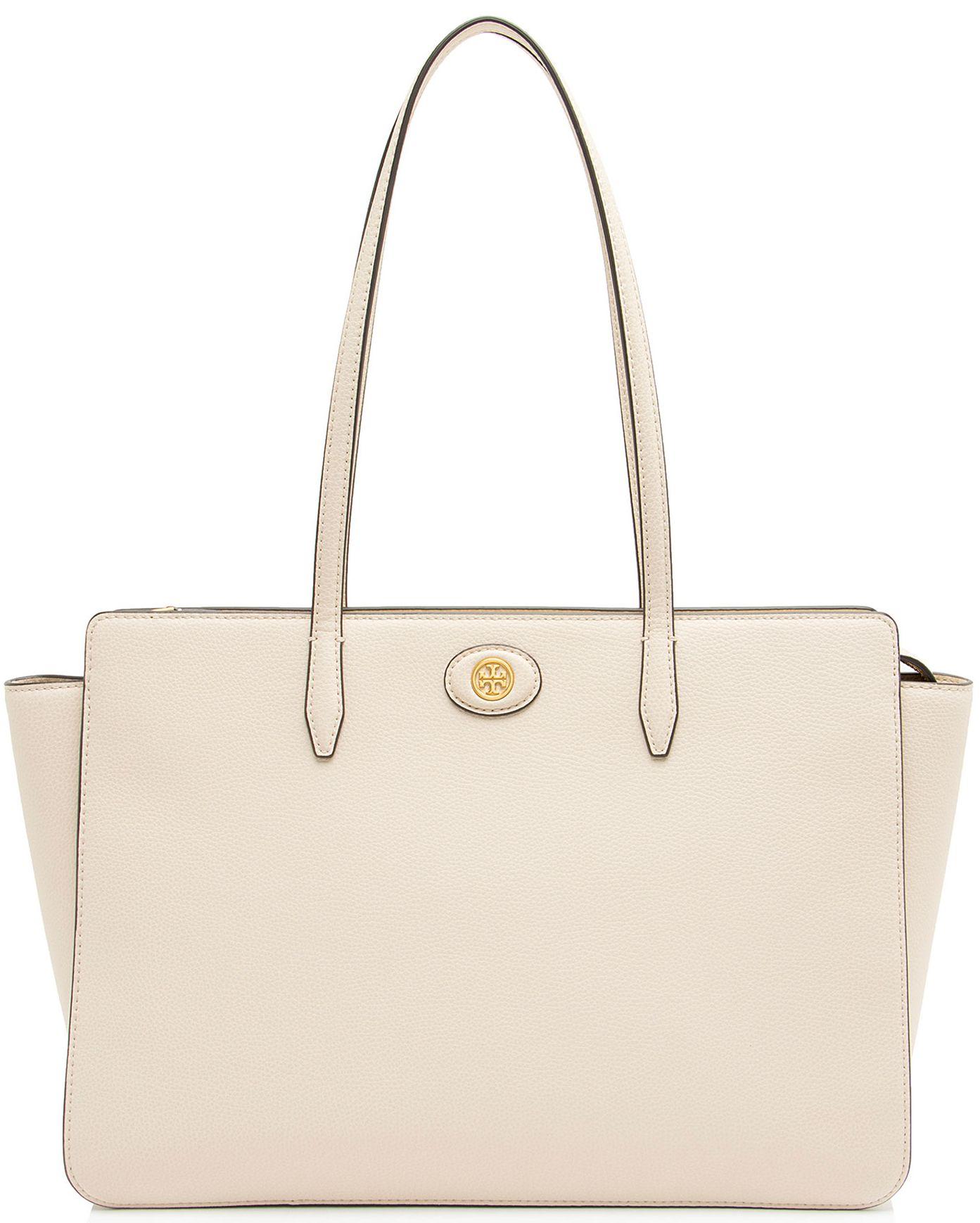 Tory Burch  Leather Robinson Tote - Beige - Leather - Excellent