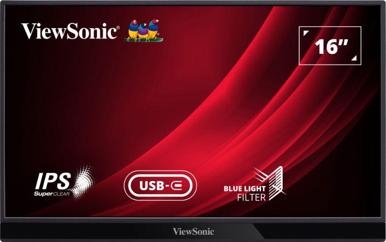 ViewSonic  VG1655 Portable Monitor 15.6"  - Silver - Excellent