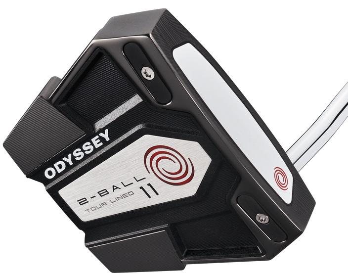 Odyssey Eleven 2-Ball Tour Lined DB Red Stroke Lab Putter - No Label Shaft - Standard - Right Handed - Putterflex Flex - Standard Length - Standard Lie Angle - Men - Excellent
