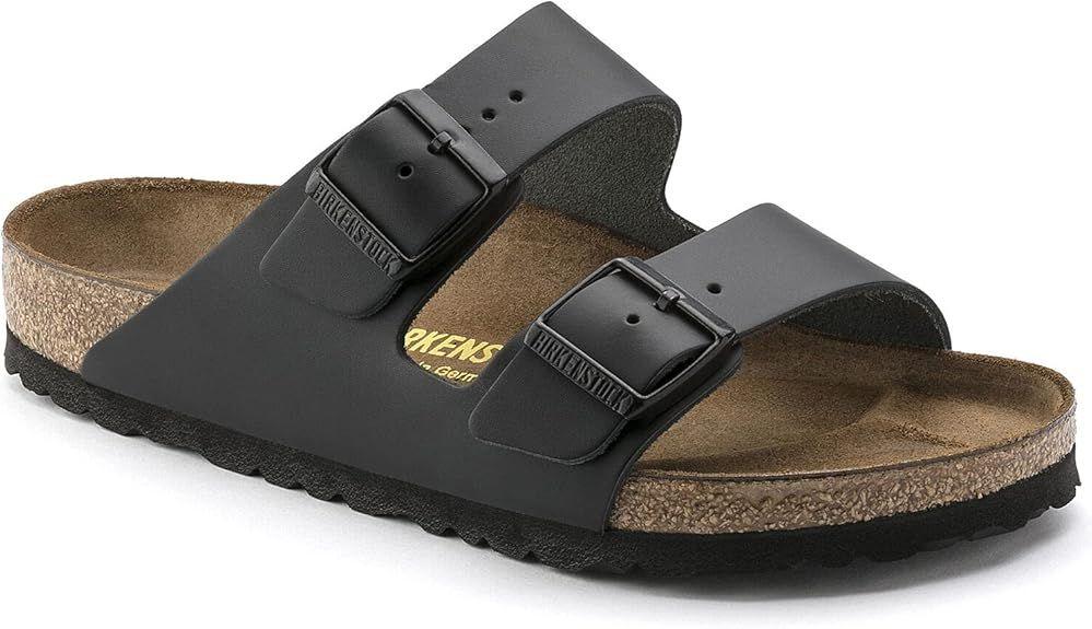 Birkenstock  Arizona Soft Footbed Natural Leather Narrow Fit Unisex Sandals - Black - 11 - Excellent