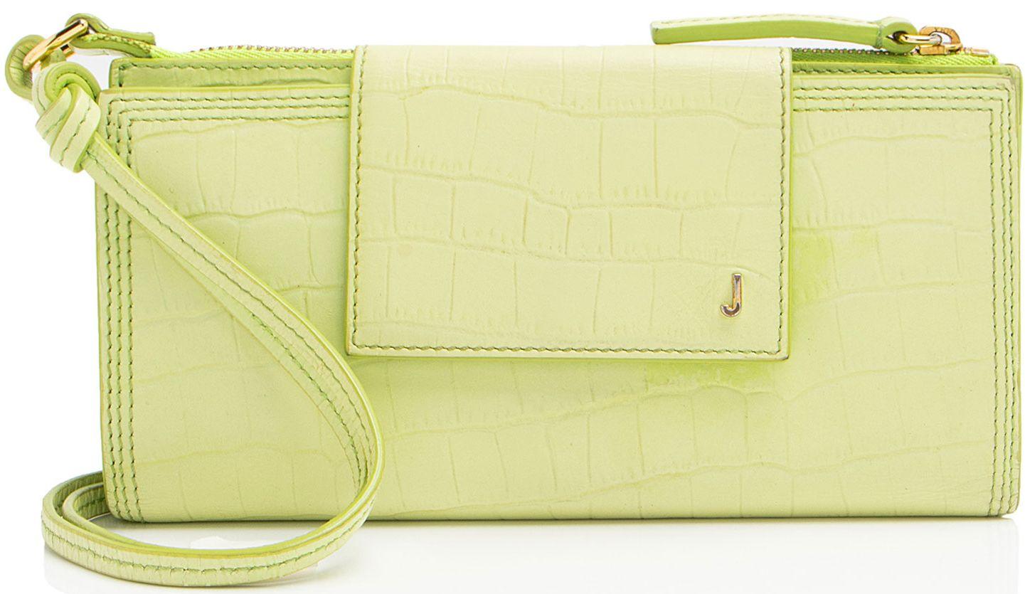 Jacquemus  Croc Embossed Leather Le Pichoto Wallet on Strap - Green - Croc Embossed Leather - Excellent